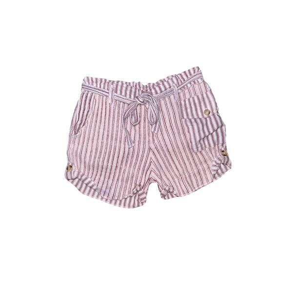 Free People One Harriet Striped Shorts Mauve Relaxed Boho Size Medium - Picture 1 of 5